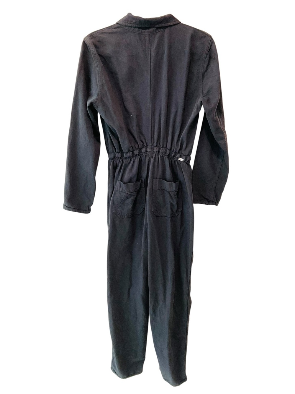 MOTHER The Specialist Faded Black Utility Jumpsuit Small Zip Front Cargo - Picture 2 of 10